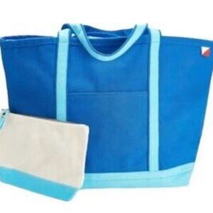 Shorebags 2Elegant Blue and Cream Tote Bag and small bag